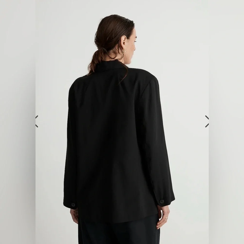 Madewell Elyaf Relaxed Drop Shoulder Softdrape Blazer Black XS NWT - Picture 5 of 13